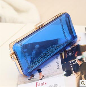 Metal frame Clear PVC makeup comestic bag