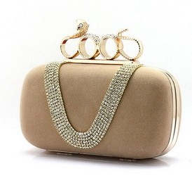 fashion metal frame peacock crystal and rhinestone evening bags