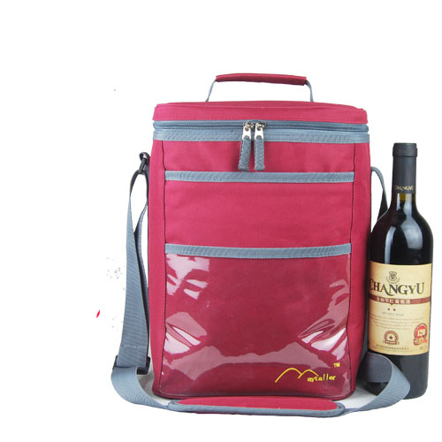 Red polyester Oxford cooler bag and Picnic bag
