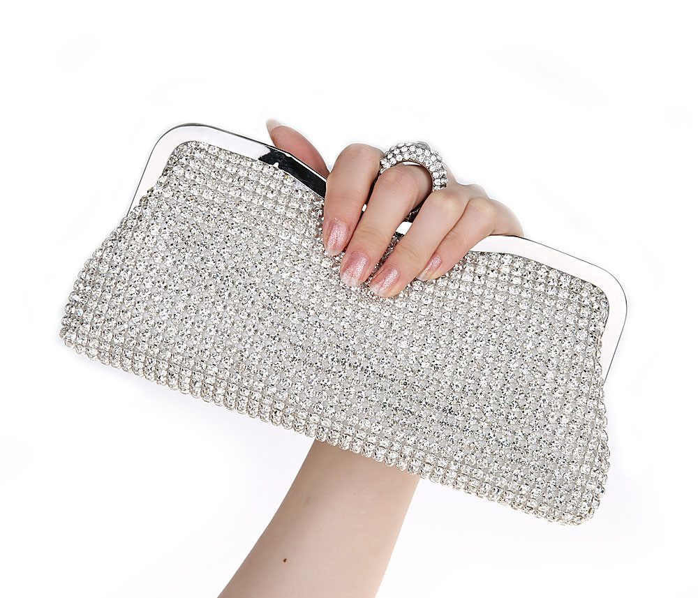 Diamond evening clutch bag